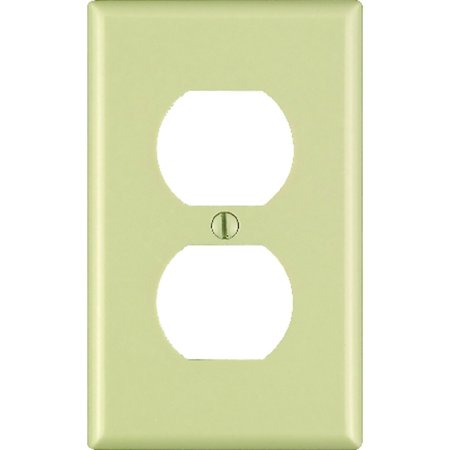 Leviton Ivory 1 gang Thermoset Plastic Duplex Outlet Wall Plate 86003-000